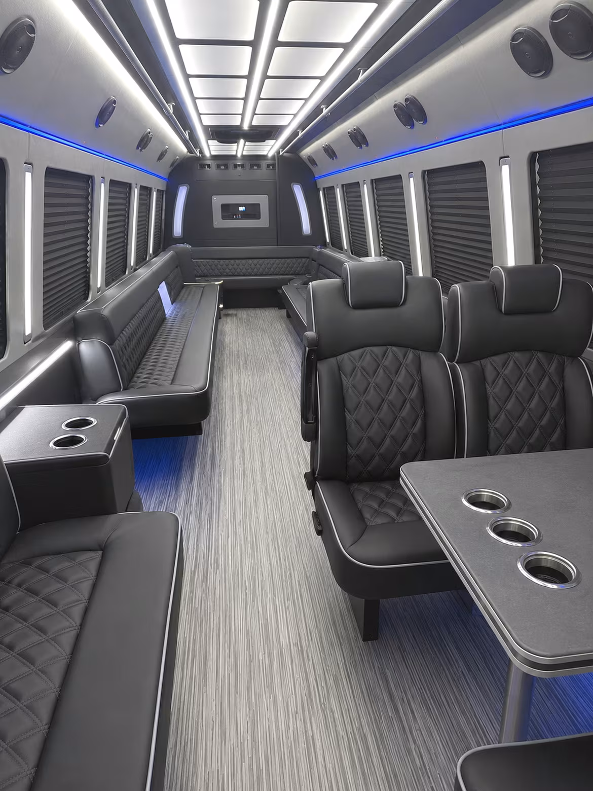 franklin 25 passenger party bus inside