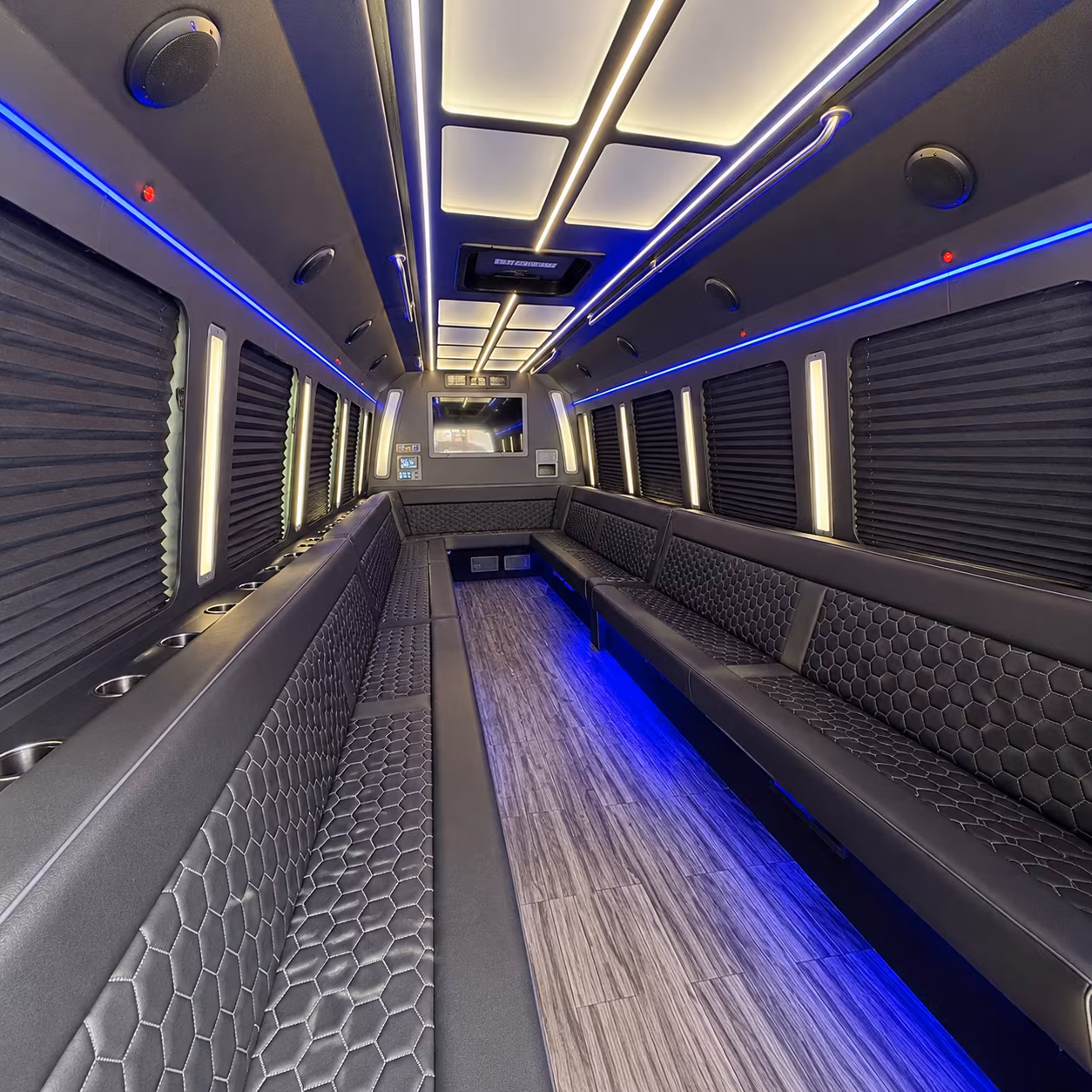 franklin 30 passenger party bus interior