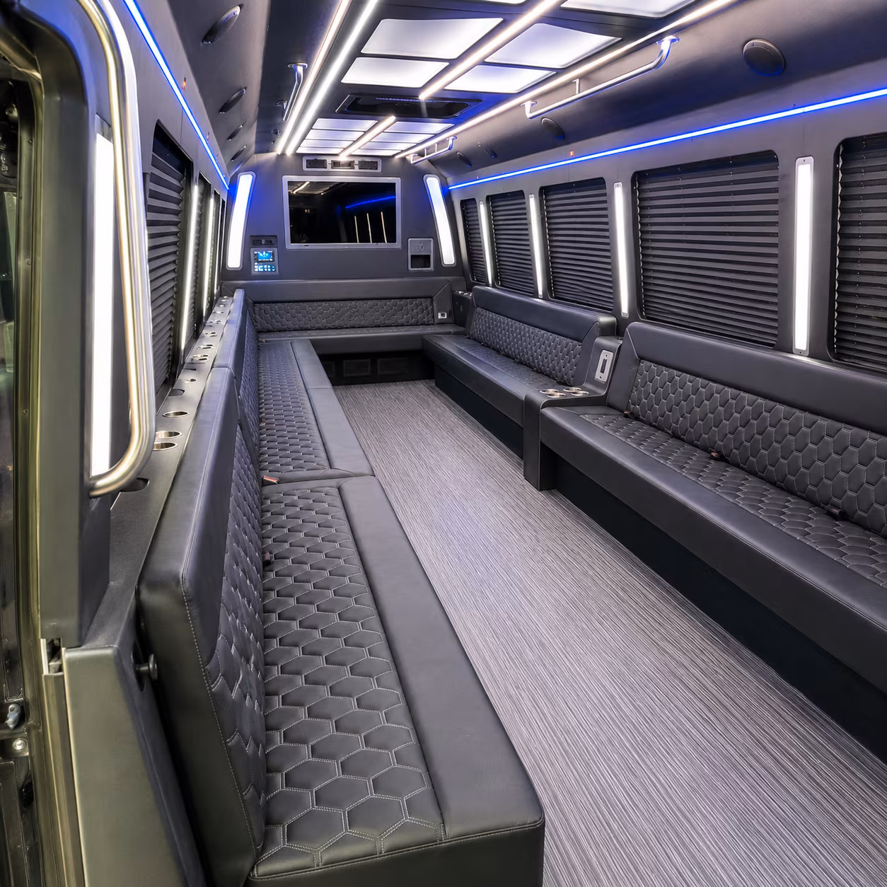 franklin 40 passenger party bus interior